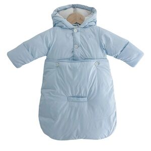 Ralph Lauren 2-Piece Down Bunting Snow Suit Stroller Holes Baby Blue 3 month NEW